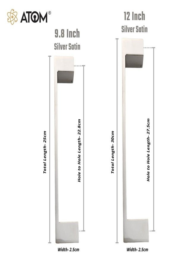 Atom 9.8 inches Steel Pull Handle | Silver Satin Finish | Door Handle | Office Cabinet Wardrobe Furniture Kitchen Drawer Push Bar, Phs05 - Image 3